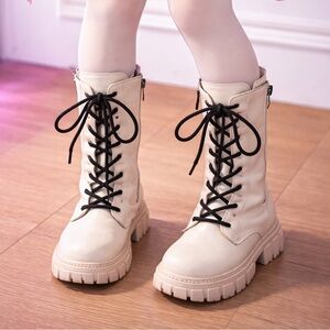 Girls Boots with Black Laces - KPOP Rumi Golden size 12/12.5